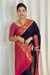 Mysore Navy Blue With Pink