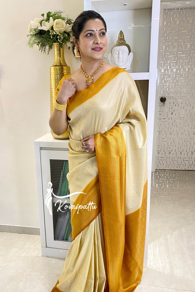 Reshma Cream with Yellow – Kovaipattu